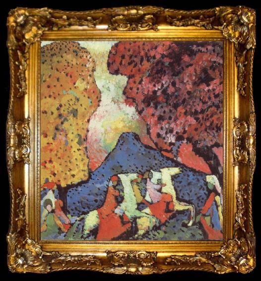 framed  Wassily Kandinsky Kek hegy, ta009-2